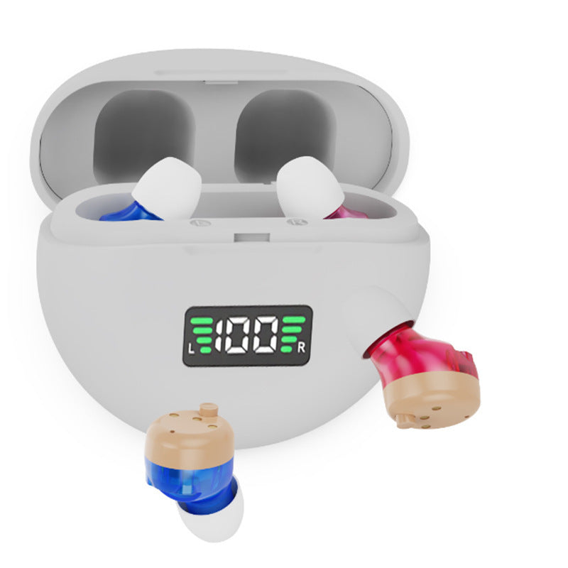 Smart Noise-Canceling Behind-the-Ear Hearing Aid with Magnetic Charging Case for International Market