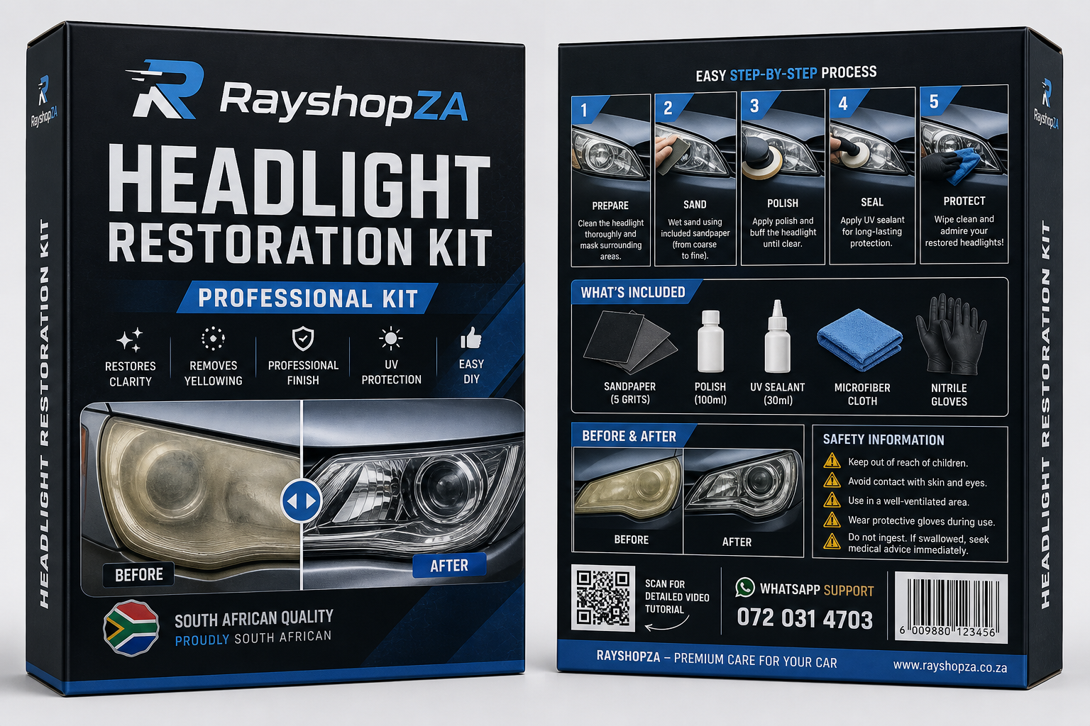 RayshopZA Headlight Restoration Kit