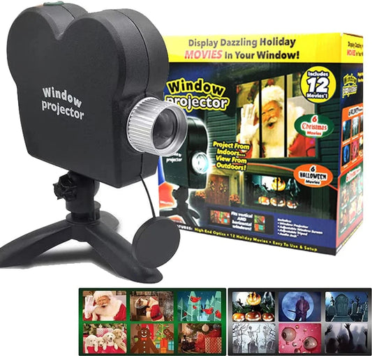 Halloween Led Christmas Window Projector,V12 Movies
