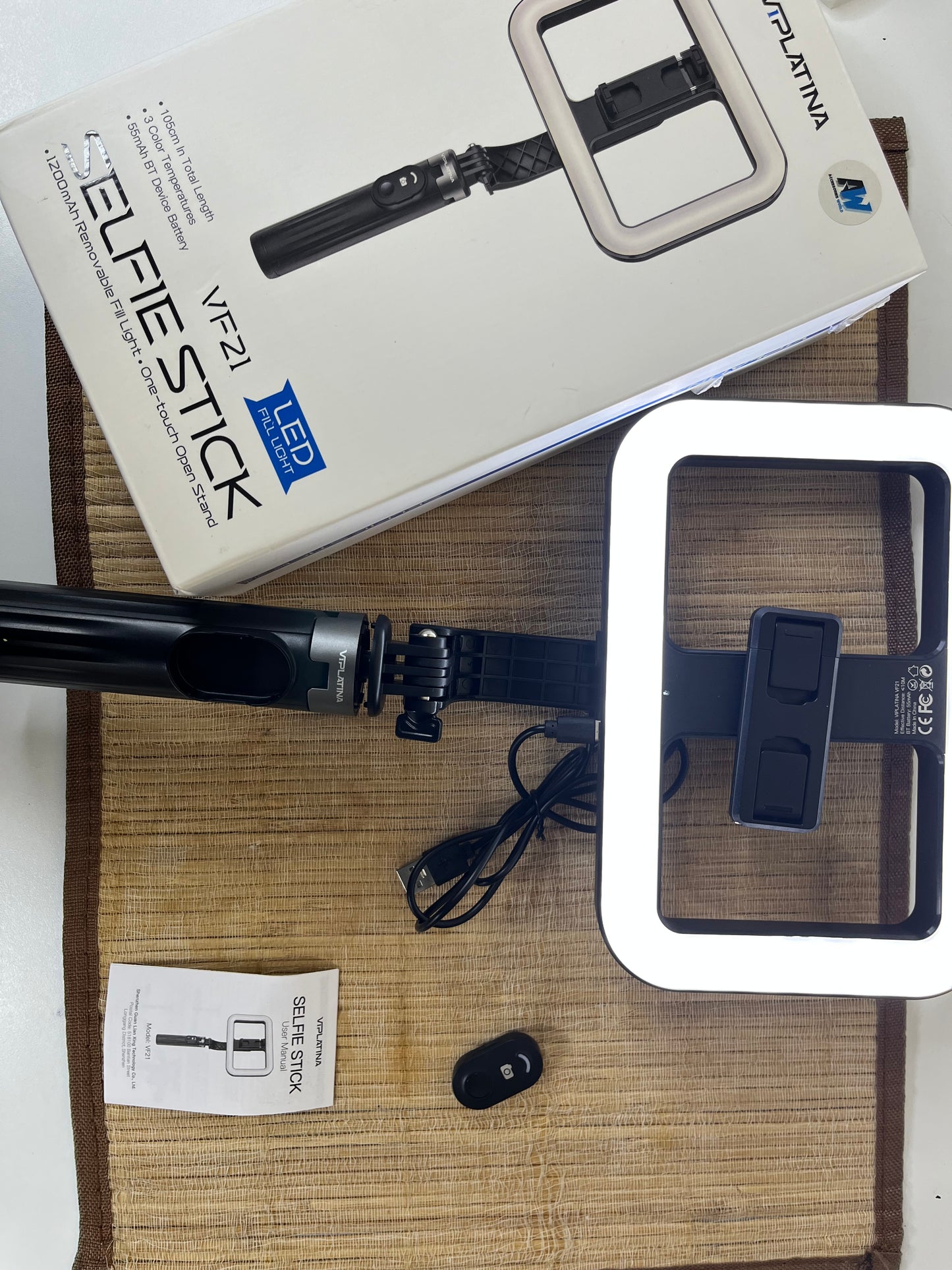 Ring light selfie stick