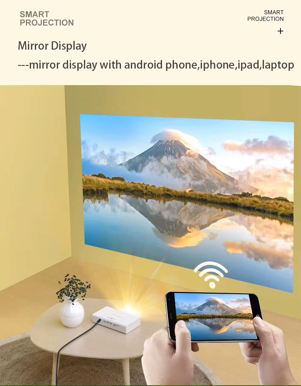 4K 3D Daytime V6 Projector High Brightness Android 9.0 2G + 32G Bluetooth 5G Wifi Full Hd 1080P Video Game Projectors