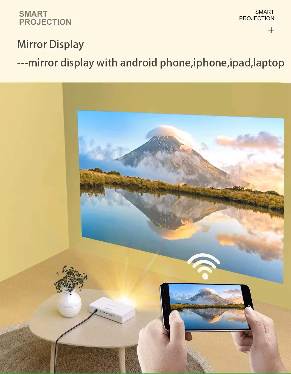 4K 3D Daytime V6 Projector High Brightness Android 9.0 2G + 32G Bluetooth 5G Wifi Full Hd 1080P Video Game Projectors