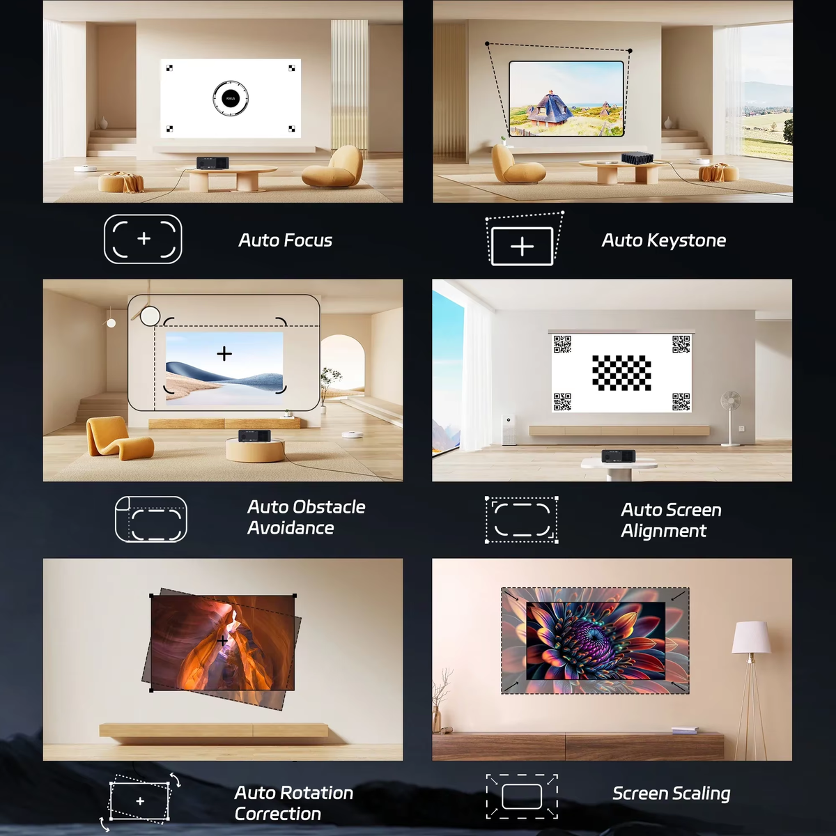 C4 Pro Projector 4K Full HD 1080P Video Smart TV Projectors 1200ANSI Electric Stand for Home Theater Beamer 2G 32G BT5.0