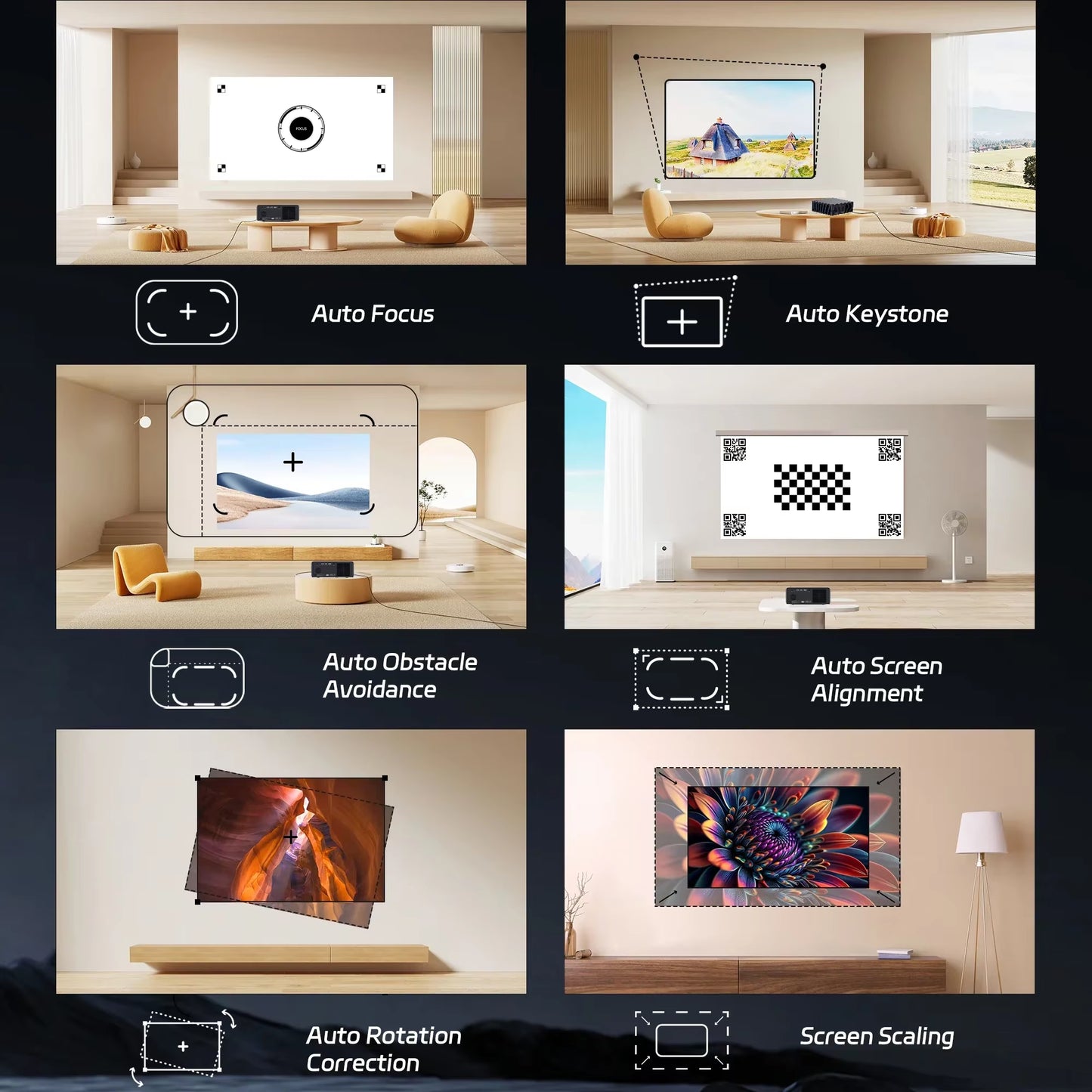 C4 Pro Projector 4K Full HD 1080P Video Smart TV Projectors 1200ANSI Electric Stand for Home Theater Beamer 2G 32G BT5.0