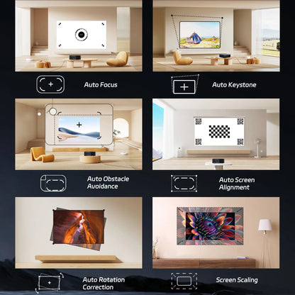 C4 Pro Projector 4K Full HD 1080P Video Smart TV Projectors 1200ANSI Electric Stand for Home Theater Beamer 2G 32G BT5.0