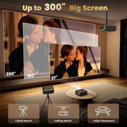 New P4 Smart Android Wifi Full HD 1080P Projector 4K Portable Projectors 3D Video Home Theater LCD Beamer Proyector