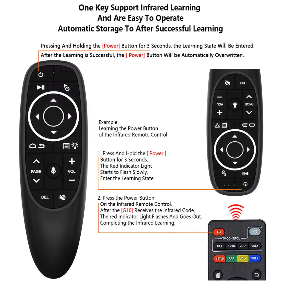 2.4G Fly Air Mouse G10S PRO Voice Remote Control 2.4G Wireless Backlit Gyroscope IR Learning for Android TV Box H96 Max X3