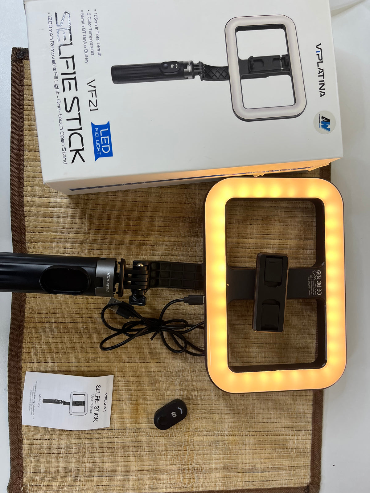 Ring light selfie stick