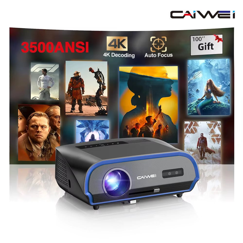 A10R 3500ANSI 1920 * 1080P Full HD 4K Projector Smart Android Auto Focus Outdoor Home Cinema Projectors for Movies Video