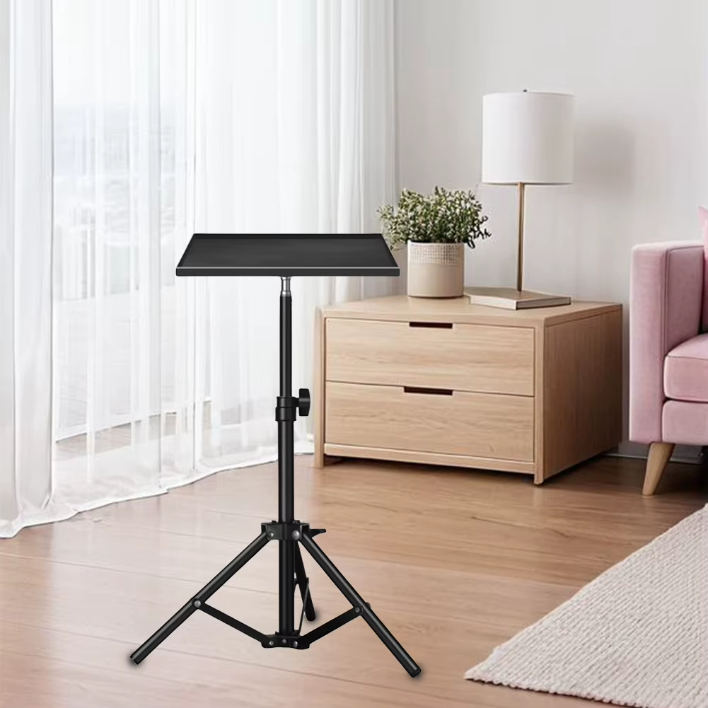 Adjustable Floor Projector Stand with 1/4 Inch Thread Universal Mount for Laptops Cameras and Equipment