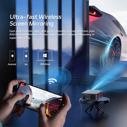 C4 Pro Projector 4K Full HD 1080P Video Smart TV Projectors 1200ANSI Electric Stand for Home Theater Beamer 2G 32G BT5.0