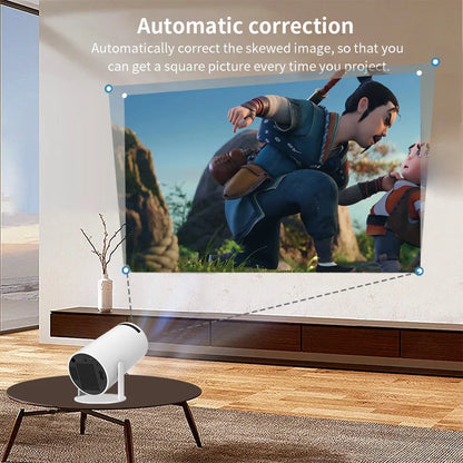 Projector 4K 1080P Support with Bluetooth and Wifi 6, Auto Correction/Focus, Mini Projector Smart for Movie Projection