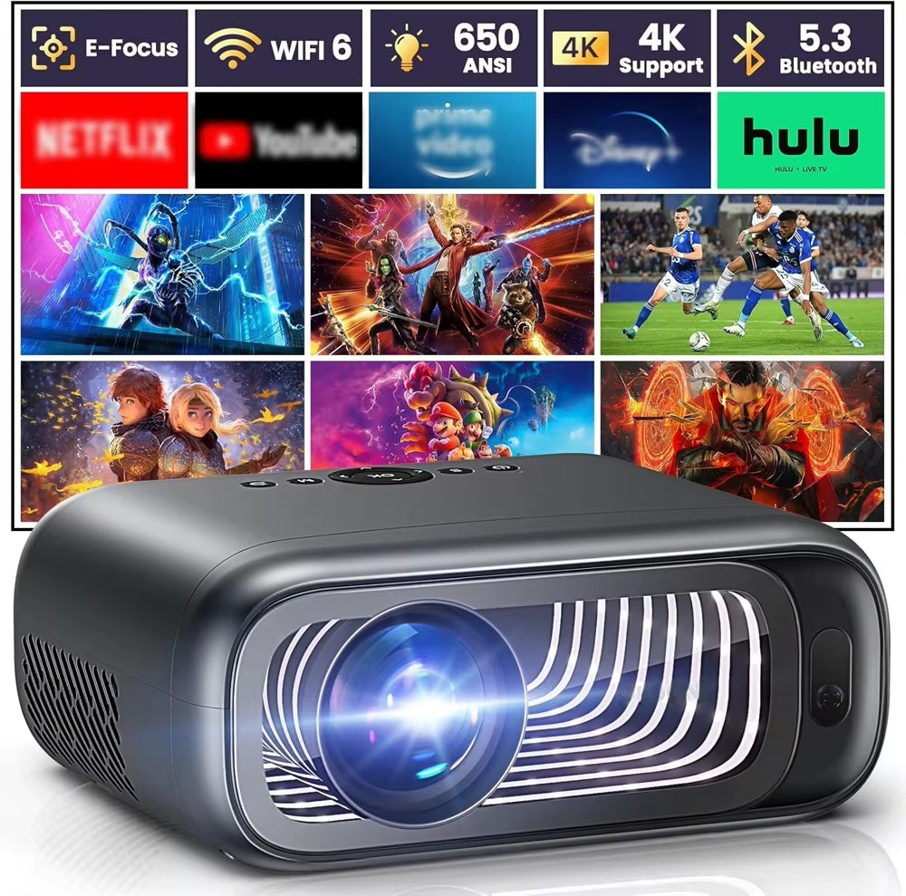 New P4 Smart Android Wifi Full HD 1080P Projector 4K Portable Projectors 3D Video Home Theater LCD Beamer Proyector