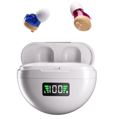 Smart Noise-Canceling Behind-the-Ear Hearing Aid with Magnetic Charging Case for International Market