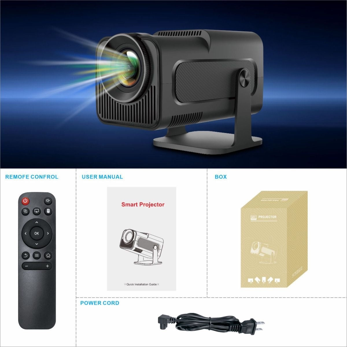 HY320mini Ultra HD Projector Android 11 System Projector