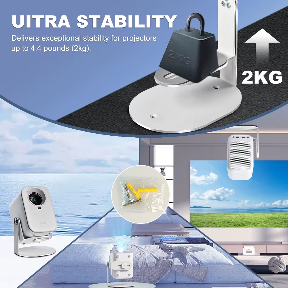 3 in 1 Desktop Wall Mounted Celling Suspended Universal Projectors Bracket Holder Stand Mount 360° Free Rotate Projector Bracket