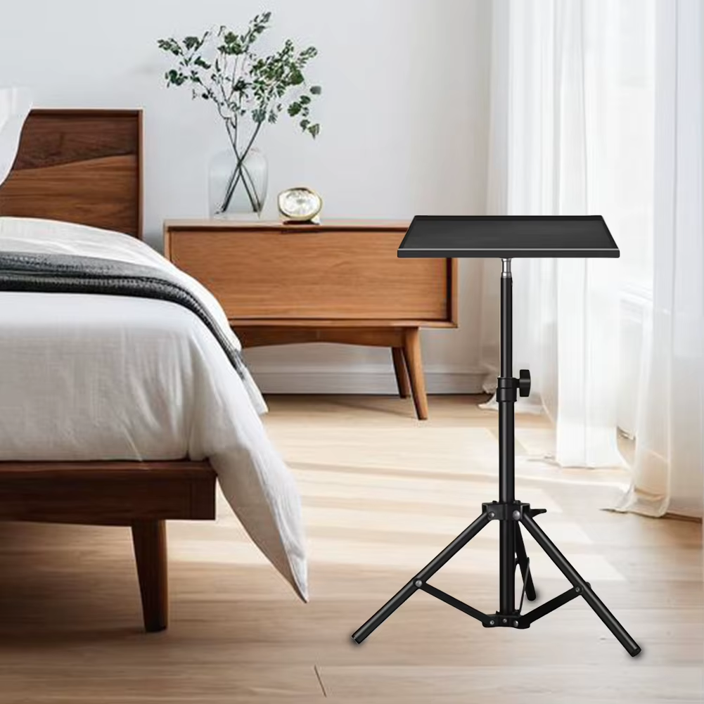 Adjustable Floor Projector Stand with 1/4 Inch Thread Universal Mount for Laptops Cameras and Equipment