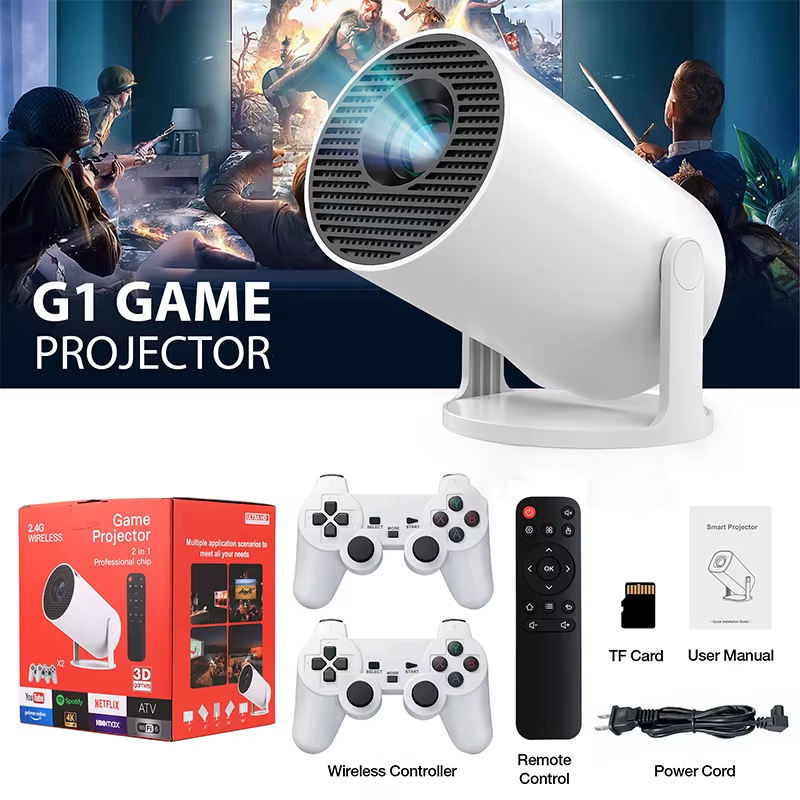 30000+ GAME Projectors 4K Android Portable Video Projector Bluetooth and Wifi Home Theater Support Netfli Youtub