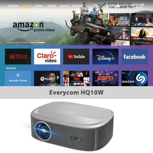 HQ10W 1080P Projector Full HD 4K 26000 Lumen Projectors Video Smart TV for Home 2+64GB Movie Theater Beamer with Dolby