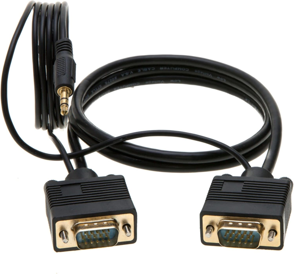 3FT SVGA + Audio Monitor Cable - Male to Male VGA to VGA 1080P for PC, Projector, Laptop, TV